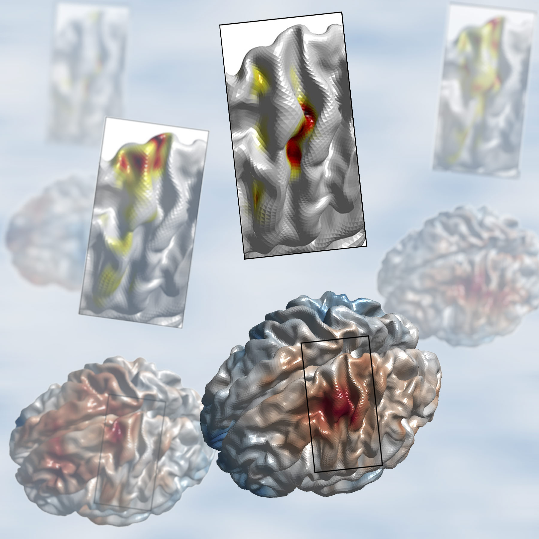 heatmaps of virtual sensors and power maps of movement onset to movement offset.