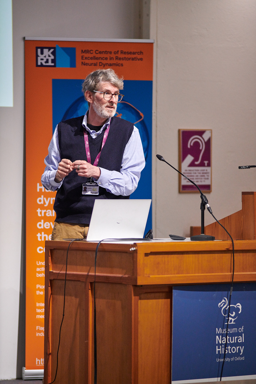 a researcher presenting